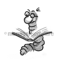 Zeichnung Bücherwurm