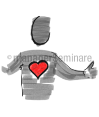 Zeichnung Mensch mit Herz