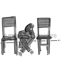 Zeichnung Zwischen den Stühlen