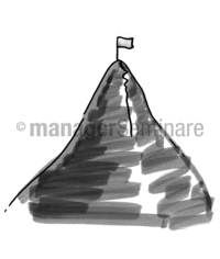 Zeichnung Berg mit Zielfahne