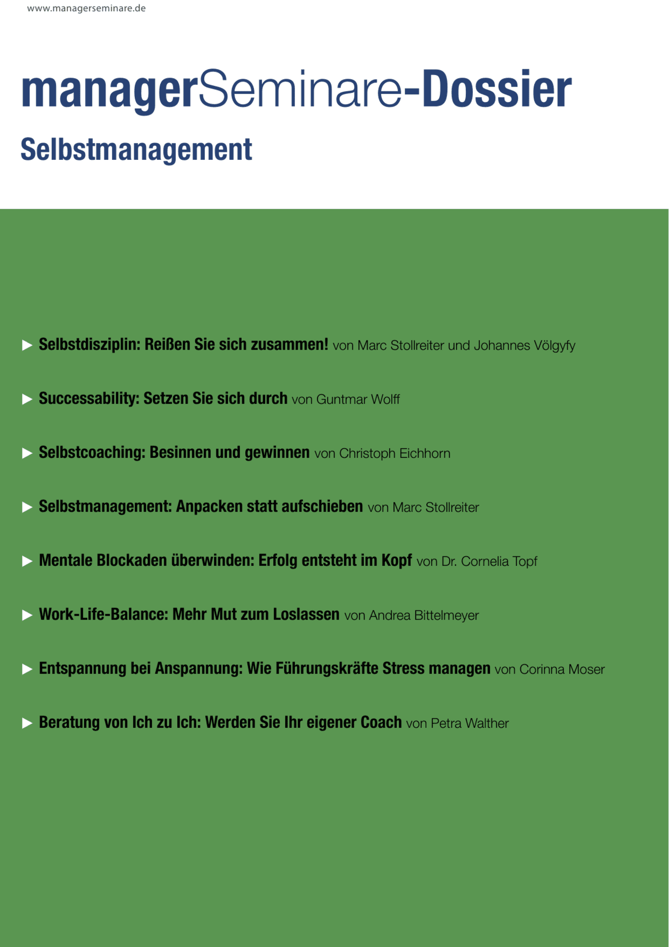 Dossier Selbstmanagement