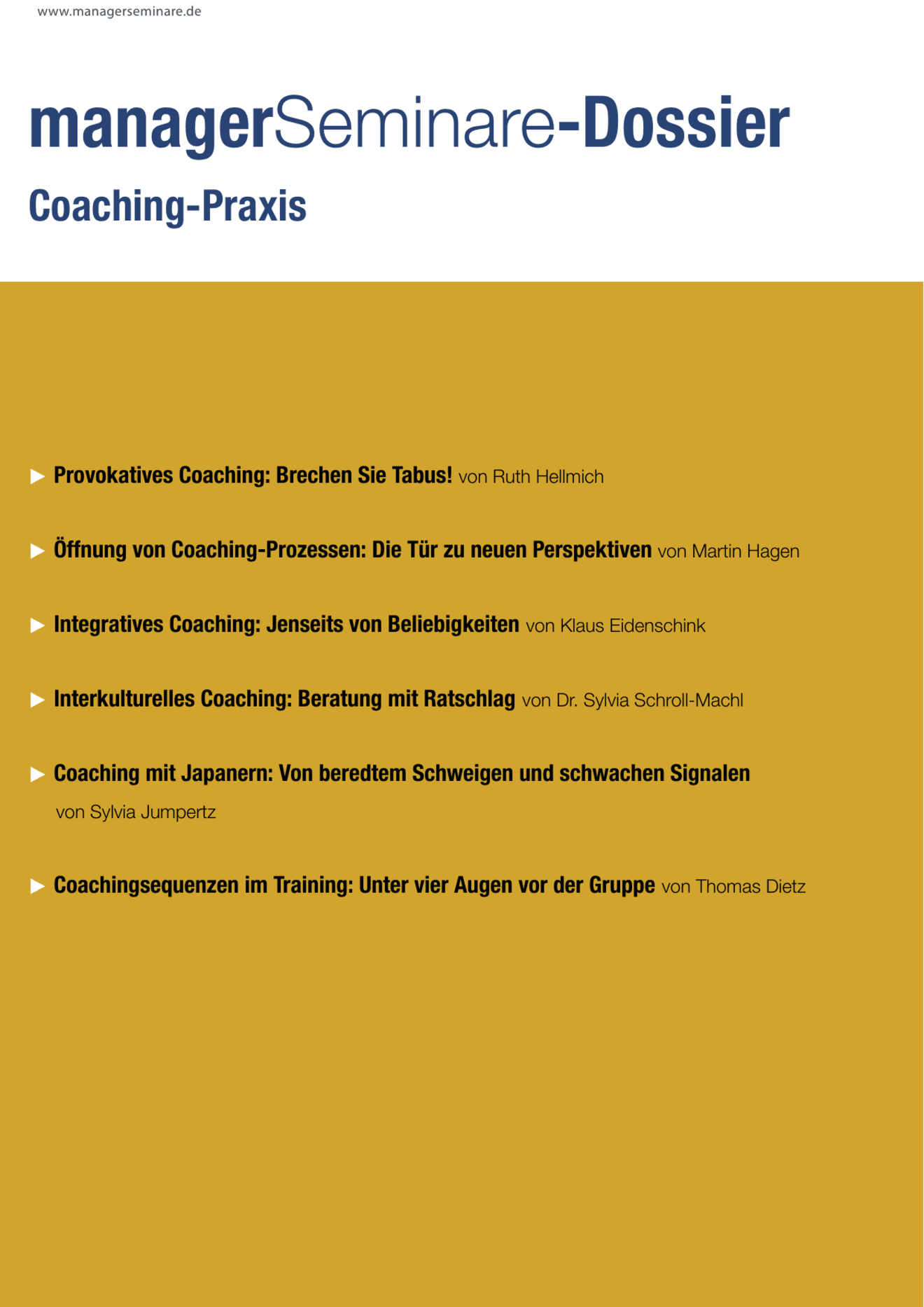 Dossier Coaching-Praxis