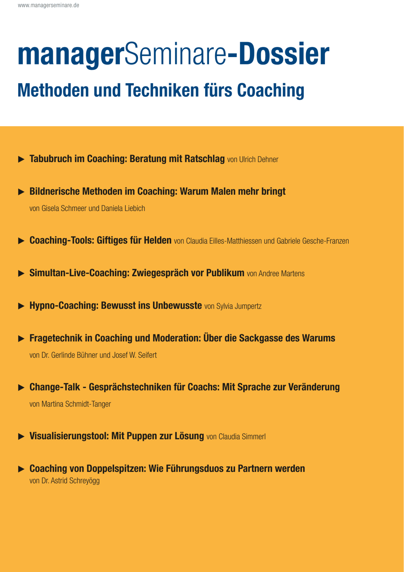 Dossier Methoden und Techniken fürs Coaching