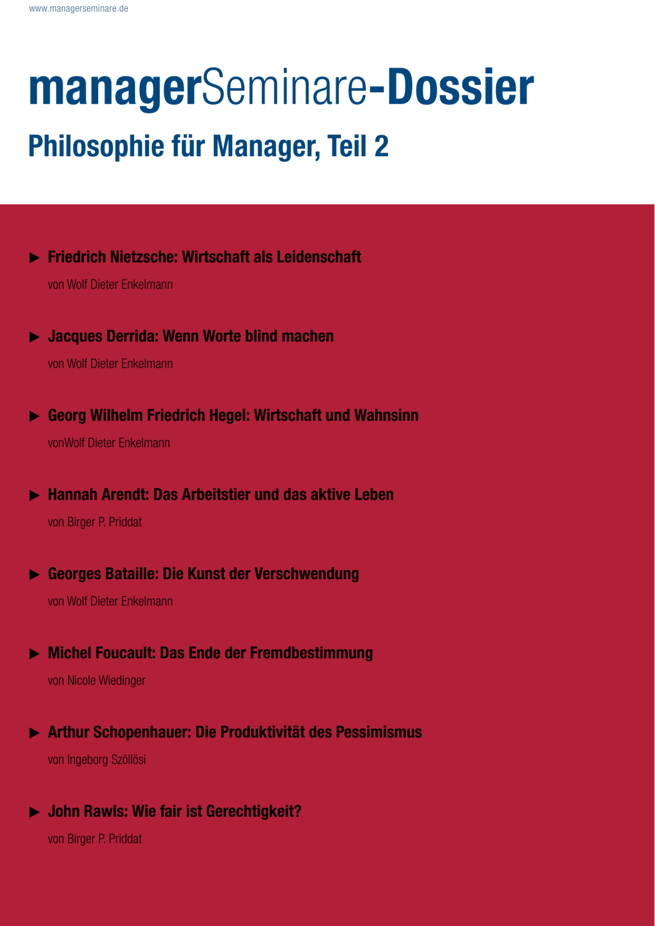 Dossier Philosophie für Manager, Teil 2