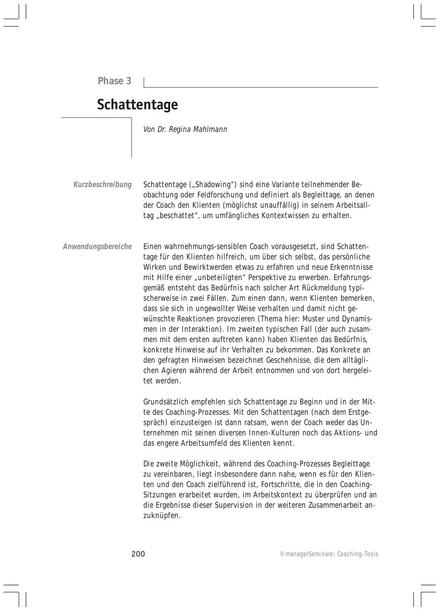 Coaching-Tool: Schattentage