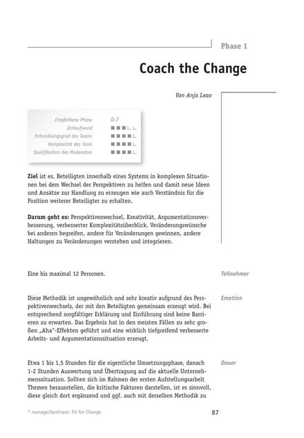 Change-Tool: Coach the Change
