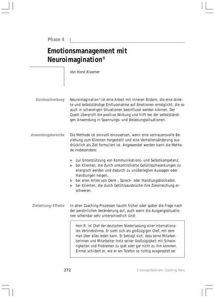 zum Tool: Coaching-Tool: Emotionsmanagement mit Neuroimagination®