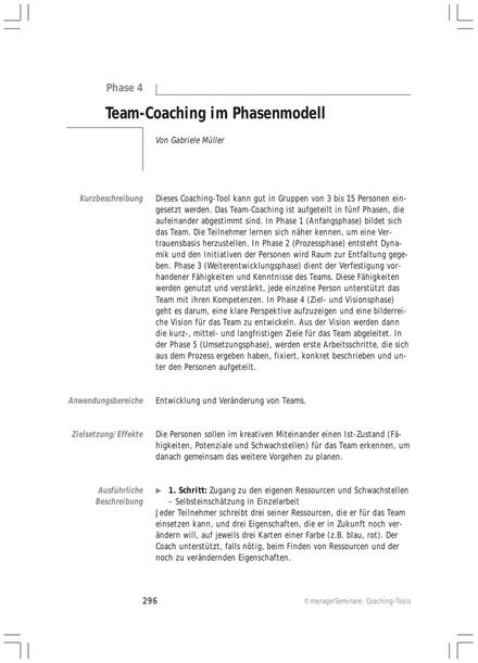 Coaching-Tool: Team-Coaching im Phasenmodell