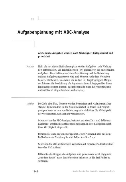 zum Tool: Moderations-Tool: Aufgabenplanung mit ABC-Analyse