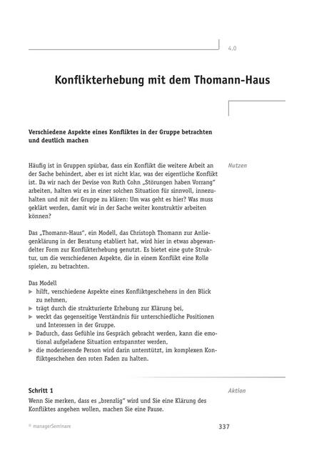 zum Tool: Moderations-Tool: Konflikterhebung mit dem Thomann-Haus