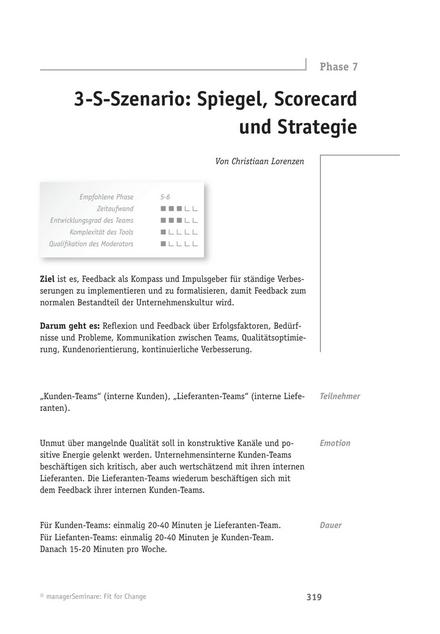 Change-Tool: 3-S-Szenario: Spiegel, Scorecard und Strategie