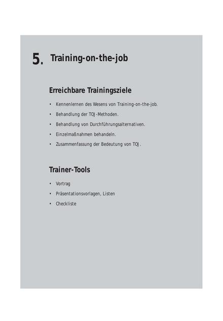 zum Tool: Trainingskonzept: Training-on-the-Job