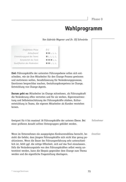 Change-Tool: Wahlprogramm