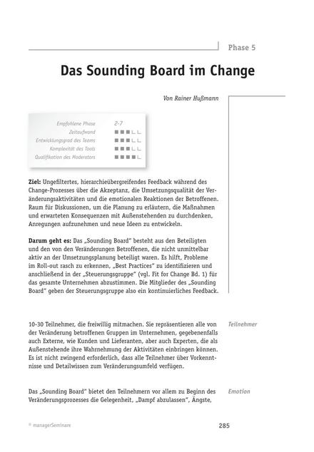 zum Tool: Change-Tool: Das Sounding Board im Change