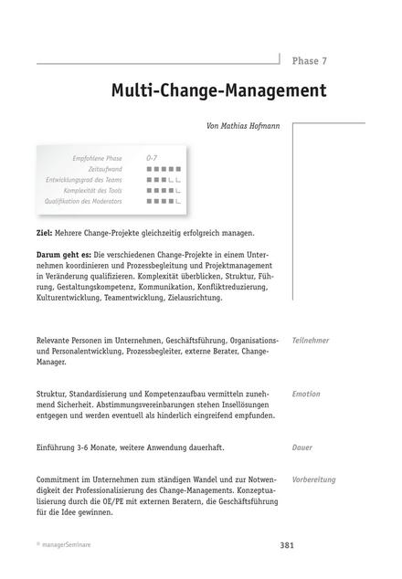 Change-Tool: Multi-Change-Management
