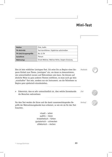 Webinar-Methode: Mini-Test