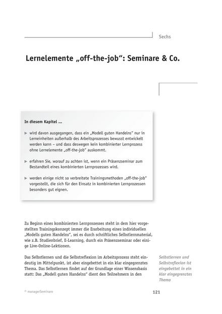 Tool  Lerntransfer: Lernelemente 'off-the-job'